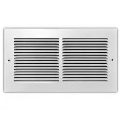 Everbilt 12 in. x 6 in. Steel Return Air Grille with 1/3 in. Fin Spacing in White