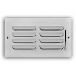 Everbilt 8 in. x 4 in. 1-Way Steel Fixed Curved Blade Wall/Ceiling Register in White