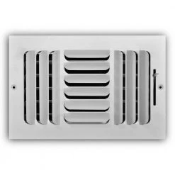 Everbilt 10 in. x 6 in. 3-Way Steel Fixed Curved Blade Wall/Ceiling Register in White