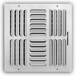 Everbilt 12 in. x 12 in. 4-Way Steel Fixed Curved Blade Wall/Ceiling Register in White
