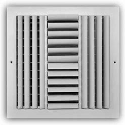Everbilt 12 in. x 12 in. 4-Way Aluminum Adjustable Curved Blade Wall/Ceiling Register in White