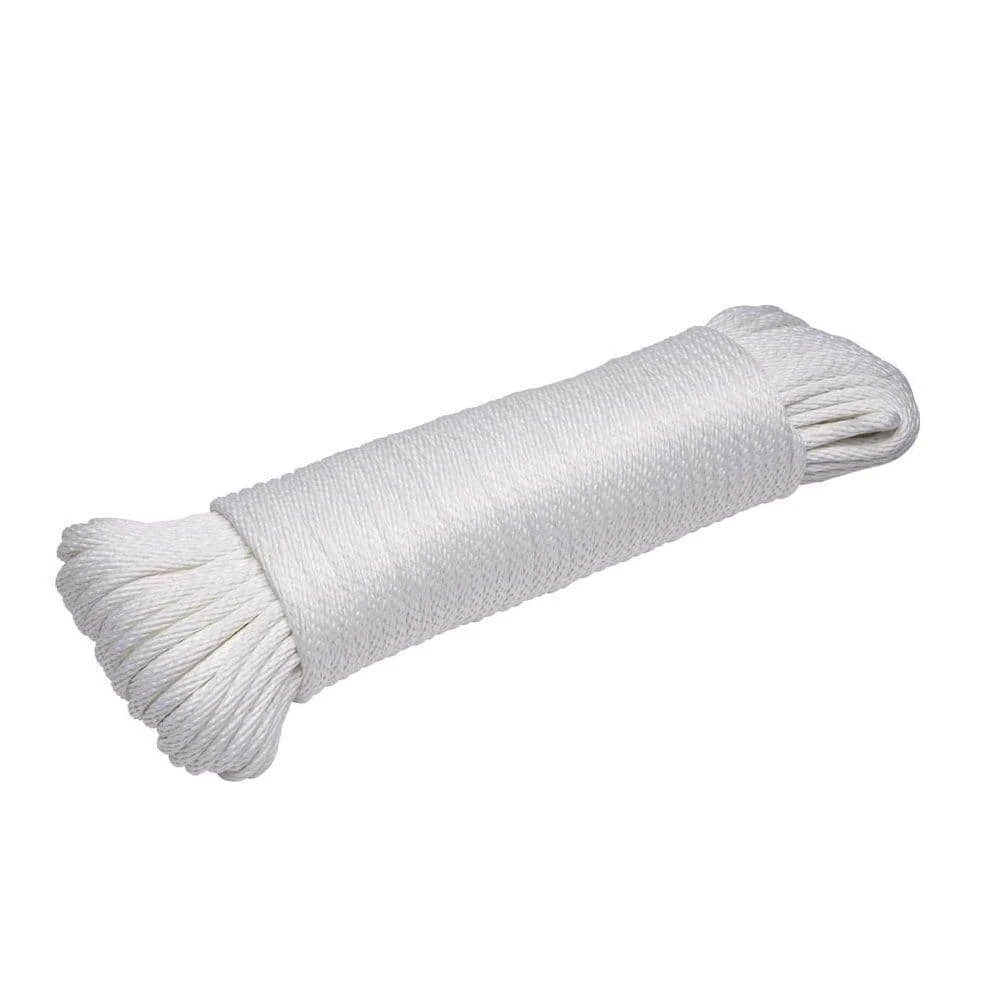Everbilt 1/4 in. x 100 ft. White Braided Polyester Clothesline 1 Everbilt 1/4 in. x 100 ft. White Braided Polyester Clothesline