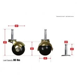 Everbilt 2 in. Black Rubber and Brass Hooded Ball Swivel Stem Caster with 80 lb. Load Rating 25 Everbilt 2 in. Black Rubber and Brass Hooded Ball Swivel Stem Caster with 80 lb. Load Rating -Everbilt Store yellows golds everbilt casters 49516 76 1000