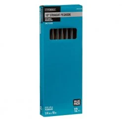 Everbilt 10 in. Zinc-Plated Steel Straight Peg Hooks (12-Pack) for 1/4 in. Pegboards -Everbilt Store zinc plated steel everbilt pegboards 814440 4f 1000